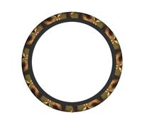 Hand Drawn Squirrel Printed Steering Wheel Cover Elastic Stretch Car Wheel Wrap Breathable Non-Slip Steering Wheel Protector for Car Truck SUV