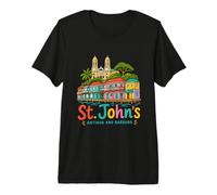 Hand Drawn St Johns Antigua and Barbuda Travel Landmark Gift Premium T-Shirt