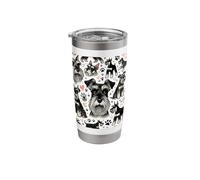 Hand Drawn Standard Schnauzers Pattern Cute Schnauzer Stainless Steel Insulated Tumbler
