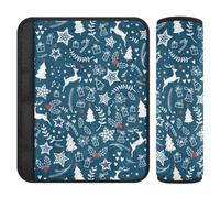 Hand Drawn Star Christmas Tree Pattern Soft Seat Strap Covers Belt Pad Car Seat Shoulder Pads for Adults 2 Pack 6.5 * 6.5in