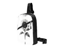 Hand Drawn Sunflower Backpack Satchel Multi-Purpose Chest Bag Trekking Waterproof Satchel
