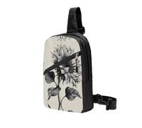 Hand Drawn Sunflower Backpack Satchel Multi-Purpose Chest Bag Trekking Waterproof Satchel