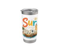 Hand Drawn Sur Oman Travel Souvenir Landmark Gift Stainless Steel Insulated Tumbler