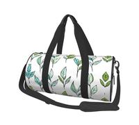 Hand Drawn Tea Leaves Travel Duffel Bag Sports Gym Bag, Lightweight Overnight Weekender Bag With Shoes Compartment Yoga Gym Sports Bag For Men Women