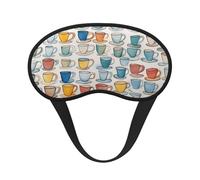 Hand Drawn Teapots and Cups Print Fashion Sleep Eye Mask for Men Women, 100% Blackout Eye Mask, Soft Covering Strong Light, Suitable for Travel/Yoga/Nap
