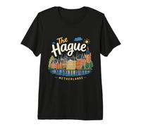 Hand Drawn The Hague Netherlands Travel Landmark Gift Premium T-Shirt