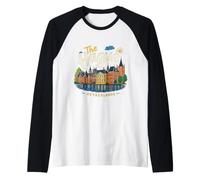 Hand Drawn The Hague Netherlands Travel Landmark Gift Raglan Baseball Tee