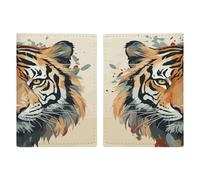 Hand Drawn Tiger Passport Card Holder Travel Passport Covers Case Pu Passport Book Cover Passport Wallet Cover Case Passport Protective Cover Unisex Passport Protector, style, 20.3x13.8cm