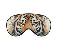 Hand Drawn Tiger Travel Eye Mask Blackout Eye Mask for Sleeping Airplane Eyemask with Adjustable Strap Sleep Masks for Women Men Soft Night Blindfold Eyemask