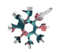 Hand Drawn Tropical Leaves 19-in-1 Snowflake Multi Tool, Stainless Steel Metal Snowflake Multitool with Keychain, Compact & Portable Tools for Outdoor Camping Survival Daily Use Gift for Men