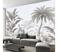 Hand-Drawn Tropical Palm Tree Wallpaper Mural Botanical Illustration Photo Wallpaper Nature 3D Wall Mural 200X140Cm Gray Art Print Decoration Poster Picture For Living Room Bedroom Tv Backdrop