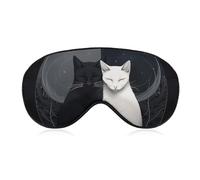 Hand Drawn Two Cats Sleep Mask Comfort Travel Eye Masks with Adjustable Elastic Strap Soft Funny Block Light Sleep Eye Cover for Side Sleeper for Nap Men Women Gift