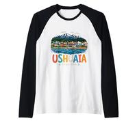 Hand Drawn Ushuaia Argentina Travel Souvenir Landmark Gift Raglan Baseball Tee