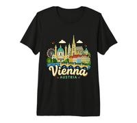 Hand Drawn Vienna Austria Travel Souvenir Landmark Gift Premium T-Shirt