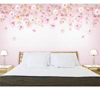 Hand Drawn Warm and Beautiful Pink Flowers 3D Wallpaper Luxury Silk Study Dining Feature Sofa Grey Bedroom Living Room Tv Decorative Wall-250cm×170cm