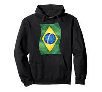 Hand Drawn Wavy Brazilian Flag Pullover Hoodie
