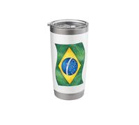 Hand Drawn Wavy Brazilian Flag Stainless Steel Insulated Tumbler
