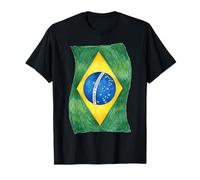 Hand Drawn Wavy Brazilian Flag T-Shirt