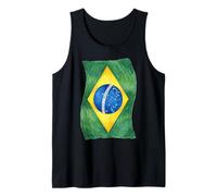 Hand Drawn Wavy Brazilian Flag Tank Top