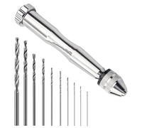 Hand Drill Bit Set,Precision Pin Vise Drill,10 Pcs Micro Twist Drill Bits with 0.8-3mm,for Delicate Manual Work,Electronic Assembling,Model Making,Jewellery Making,Woodworking(Silver)