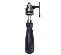 Hand Drill, Carbon Steel Manual Crank with Chuck Drilling Strong Key and 5pcs Bit for Plastic Wood Jewelry Resin Nut Set Tool Pin Vice 0.02 0.24 Inch 0.6 6 Mm Clamp Range