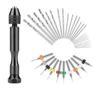 Hand Drill Set, 25PCS Twist Bits and 10PCS PCB Mini Bits, Jewelry Dril