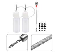 Hand Drill Set with 1.6mm Drill Bits and 10ml Empty Oil Bottle for Wood, Metal, and DIY Craft Projects