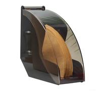 Hand Drip Coffee Filter Paper Holder Storage Rack with Clear Acrylic Rotating Cover, Large Capacity for Cone or Fan Shape Filters, Keeps Coffee Station Clean and Organised(black)