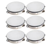 Hand Drum: 6 Inch Percussion Pimandon Frame, Music Instrument with Bells 6 Piece Set, Easy Grip Design | Adu Kids Panderia Praise Church