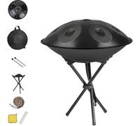 Hand Drum - 9/10/12 Notes In D Kurd Minor Steel Hand Pan Percussion Instruments, 432/440 Hz Handpan Drum Sets, Instrument Handpan Drums For Children And Adults(Black,440HZ/10Note)