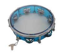 Hand Drum Double Row Hand Drum Handheld Percussion Double Row Hand Bell Adjustable Tone Hand Drum Tambourine for Singing Dancing Accompaniment (8in Blue)