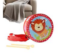 Hand Drum Educational Toy Set - Wooden Rhythm Instrument with Adjustable Shoulder Strap, Montesori Musical Learning Drum for Kids Age 2 5 Early Development Playroom Music Training Fun Activity