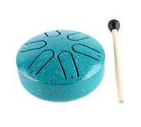 Hand Drum Empty Spirit Drum Clear Sound Distinctive Compact 6 Notes Carbon Steel Solid Wood for Concert (Green)