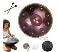 Hand Drum in D Minor Kurd, 432Hz/440Hz Handpan Instrument 22 Inches, 9/10/12 Notes Steel Handpan with Mallets and Stand, for Sound Healing, Yoga and Adult Meditation(Purple,432HZ/9Note)