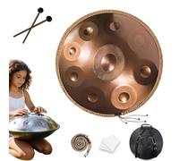Hand Drum in D Minor Kurd, 432Hz/440Hz Handpan Instrument 22 Inches, 9/10/12 Notes Steel Handpan with Mallets and Stand, for Sound Healing, Yoga and Adult Meditation(Gold,432HZ/12Note)