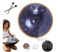 Hand Drum in D Minor Kurd, 432Hz/440Hz Handpan Instrument 22 Inches, 9/10/12 Notes Steel Handpan with Mallets and Stand, for Sound Healing, Yoga and Adult Meditation(Deep Purple,432HZ/9Note)