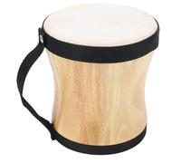 Hand Drum Kit Wood Roller Sheepskin Top Drum with Stick Wooden Conga for Performances Parties Music Festivals with Carrying Strap (Black)