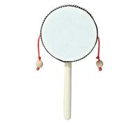 Hand Drum Monkey Rattle Chinese Rattle Drum Instrument Wood Toy for Early Education (A, 14x10x4cm)