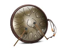 Hand Drum Percussion Drum, Steel Tongue Drum 14 Inches 15 Notes Handpan Drum Percussion Including Travel Bag Music Book Ideal for Camping, Yoga, Meditation