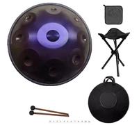 Hand Drums In D Minor, 440Hz/432Hz Handpan Drum Instrument With Soft Bag, 9/10/12 Notes Steel Hand Pan Tongue Drum, For Beginner Meditation Yoga Sound Healing(C,440HZ/9Note)