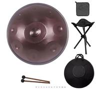 Hand Drums In D Minor, 440Hz/432Hz Handpan Drum Instrument With Soft Bag, 9/10/12 Notes Steel Hand Pan Tongue Drum, For Beginner Meditation Yoga Sound Healing(F,432HZ/10Note)