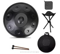 Hand Drums In D Minor, 440Hz/432Hz Handpan Drum Instrument With Soft Bag, 9/10/12 Notes Steel Hand Pan Tongue Drum, For Beginner Meditation Yoga Sound Healing(B,432HZ/10Note)