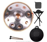 Hand Drums In D Minor, 440Hz/432Hz Handpan Drum Instrument With Soft Bag, 9/10/12 Notes Steel Hand Pan Tongue Drum, For Beginner Meditation Yoga Sound Healing(E,440HZ/10Note)