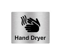 Hand Dryer Sign Adhesive Sticker Sign for Toilet, Bathroom, W.C, Loo