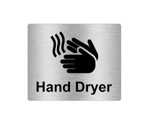 Hand Dryer Sign Adhesive Sticker Sign for Toilet, Bathroom, W.C, Loo