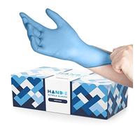Hand-E Touch Disposable Nitrile Gloves Blue Medical Examination Gloves Latex Free Food Grade Powder Free Pack of 200