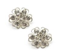 HAND ® Elegant Small Detail 3D Silver Crystal Diamante Flower Brooch - Adds a Touch of Style to Your Outfit, Bag or Accessories - Pack of 2