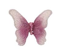 Hand Embroidered Butterfly Brooch with Realistic Blossomy Plan Thin Fabric Pin for Fashion Addons Artisanal Fabric Brooch