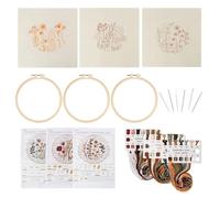 Hand Embroidery Kit - Stitch Practice Kit, Floral Pattern Projects Tool with Step by Step Instructions for Men Boys Girls Teens Wife Husband Son Fi
