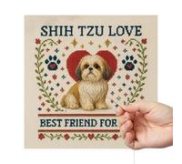 Hand Embroidery Set Dog Pattern 25 x 25 cm - Cute Simple Embroidery Set - Handmade Craft Set for Mindfulness Exercises Teenagers Adults Art Teacher School Projects Home Decorator Holiday